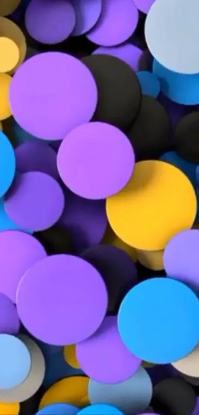 Vibrant, colorful circle pattern wallpaper