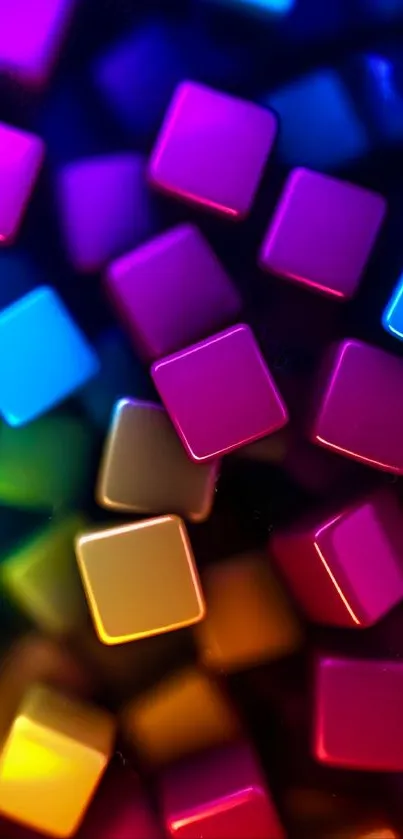 Vibrant and colorful cubes in an abstract pattern.