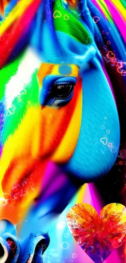 Colorful horse art wallpaper with vibrant and striking hues.