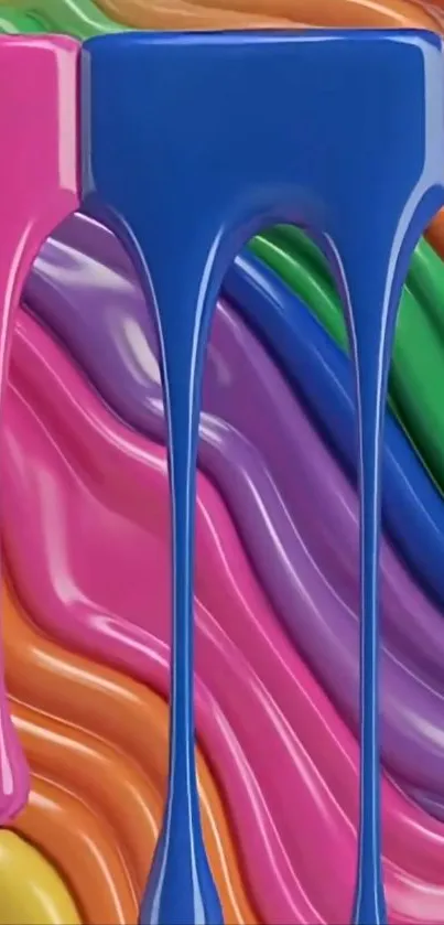 Vibrant abstract wallpaper with colorful paint drips.