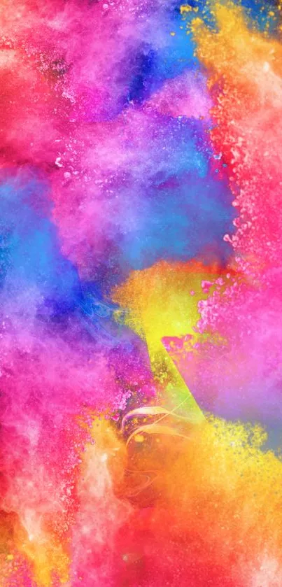 Vibrant colorful mobile phone wallpaper with an explosion of vivid colors.