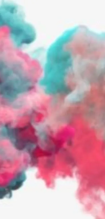 Vibrant pink and blue smoke art wallpaper.