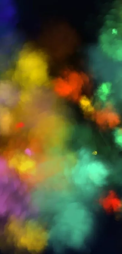 Vibrant colorful smoke art wallpaper.