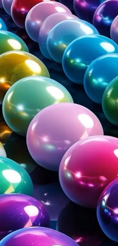 Colorful spheres in an abstract pattern.