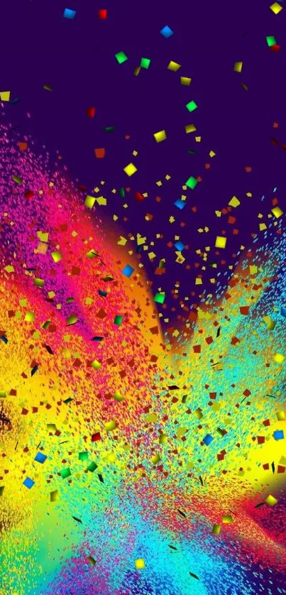 Vibrant colorful splash wallpaper with dynamic bright hues and shapes.