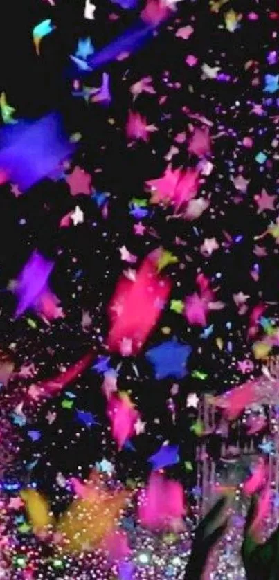 Colorful stars and confetti in vibrant display.