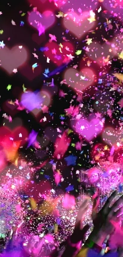 Vibrant confetti explosion against a dark background.