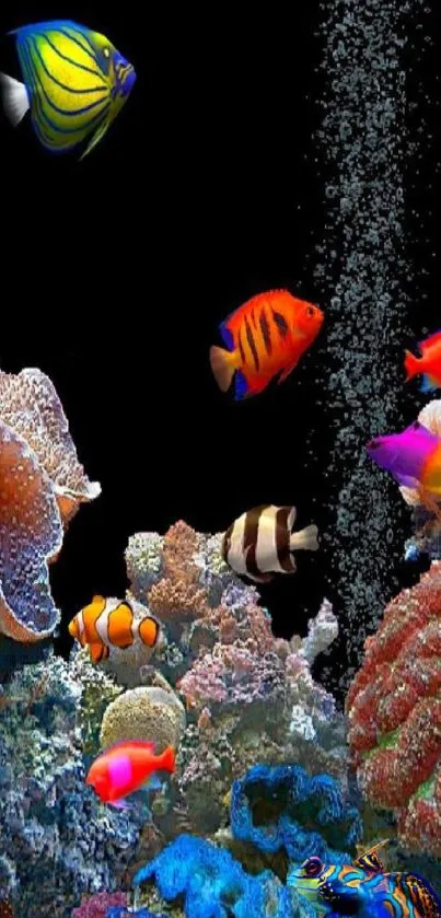 Colorful coral reef with exotic fish and vibrant marine life.