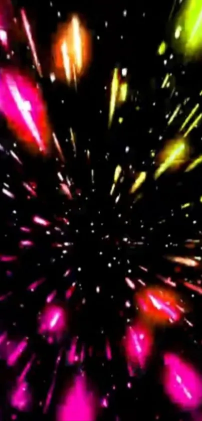 Colorful cosmic explosion effect on a black background wallpaper.