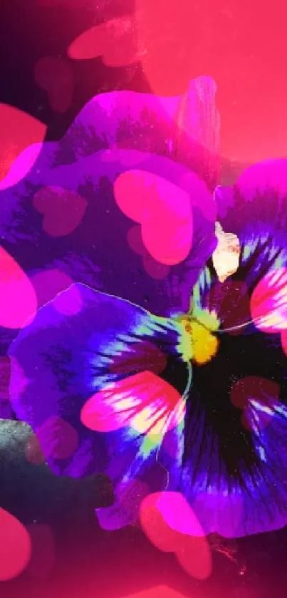 Bright purple flower against a cosmic galaxy backdrop.