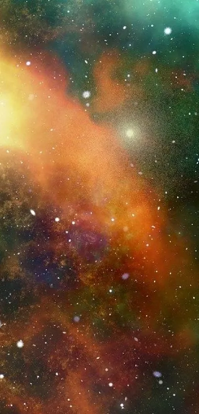 Bright cosmic galaxy wallpaper with stars and nebulae.