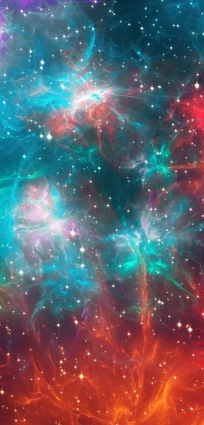 Colorful galaxy wallpaper with nebula and stars.