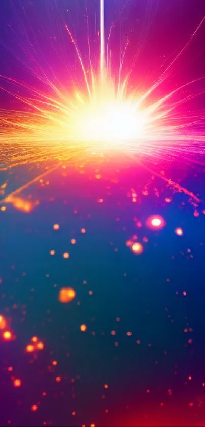 Mobile wallpaper featuring a vibrant cosmic explosion of light.