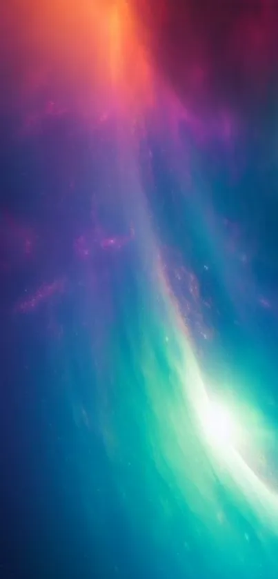 Vibrant cosmic nebula wallpaper with dynamic blue and purple hues.
