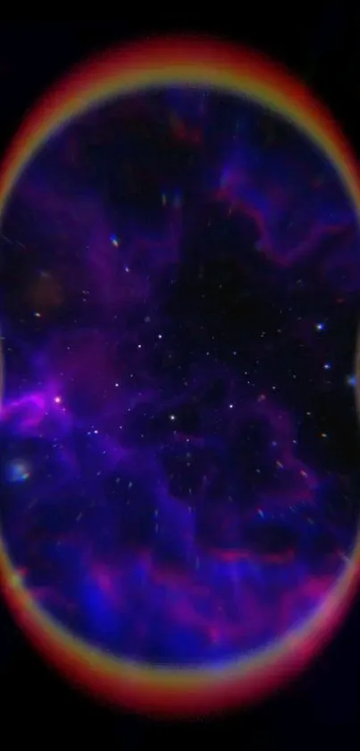 Purple cosmic galaxy wallpaper with vibrant colors.