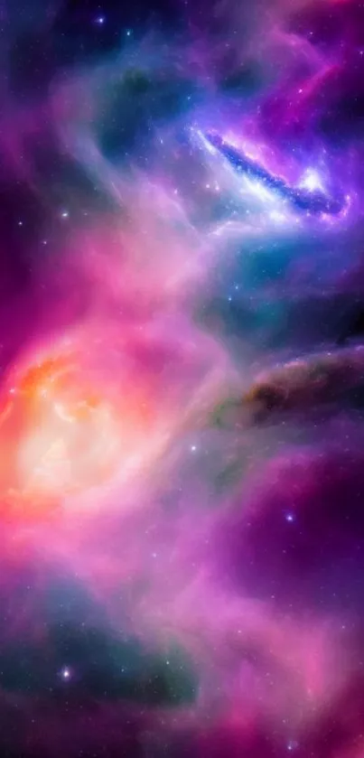 Colorful nebula and stars in space wallpaper