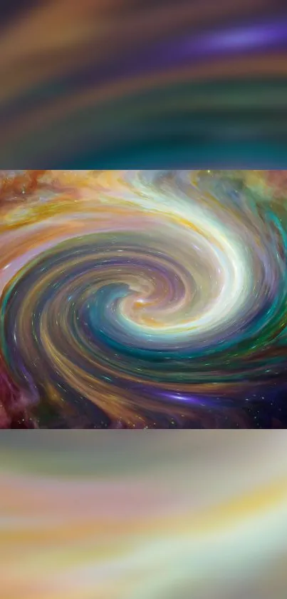 A vibrant cosmic swirl in rich colors.