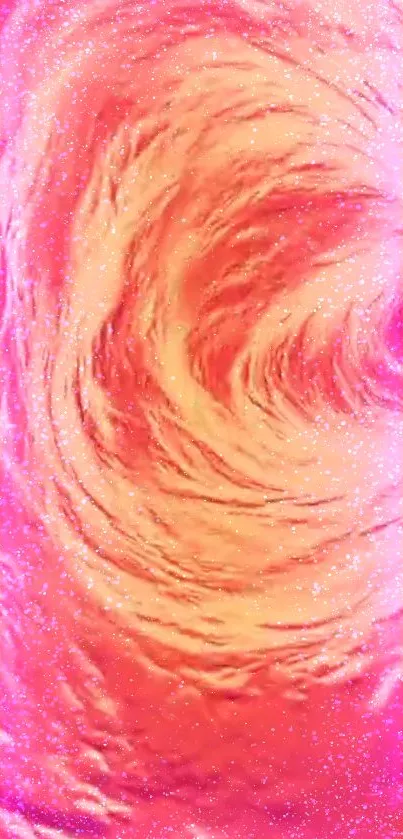 Vibrant pink and orange cosmic swirl mobile wallpaper for phone screens.