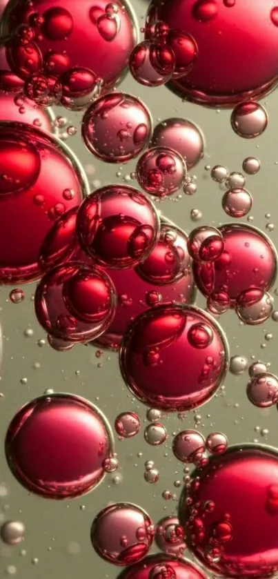 Crimson red bubbles in abstract artistic mobile wallpaper.