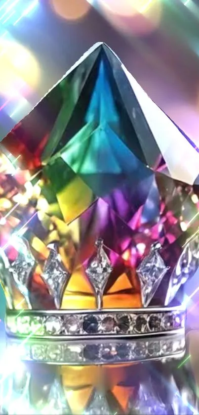 Vibrant crystal crown with colorful gems