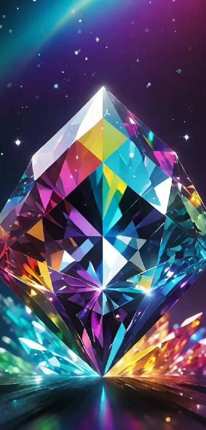 Vibrant crystal design with rainbow colors