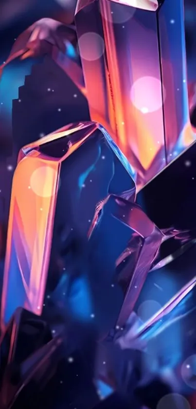 Vibrant and colorful crystal formation.