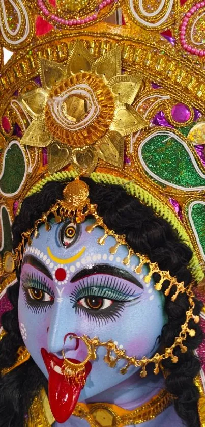 Intricate colorful deity artwork with vibrant details