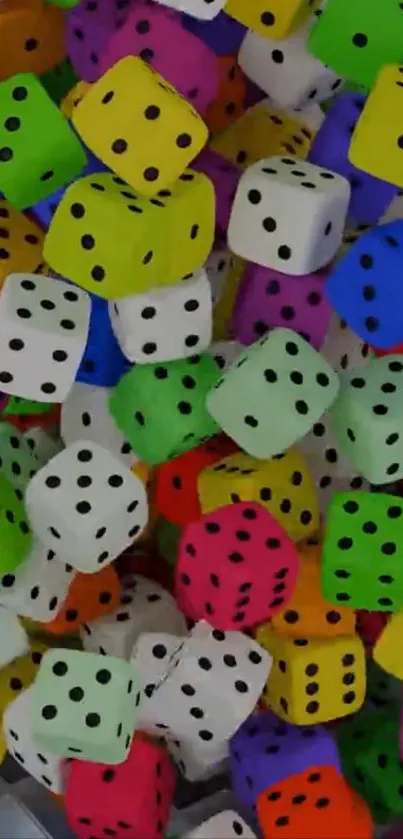 Colorful dice pattern as mobile wallpaper
