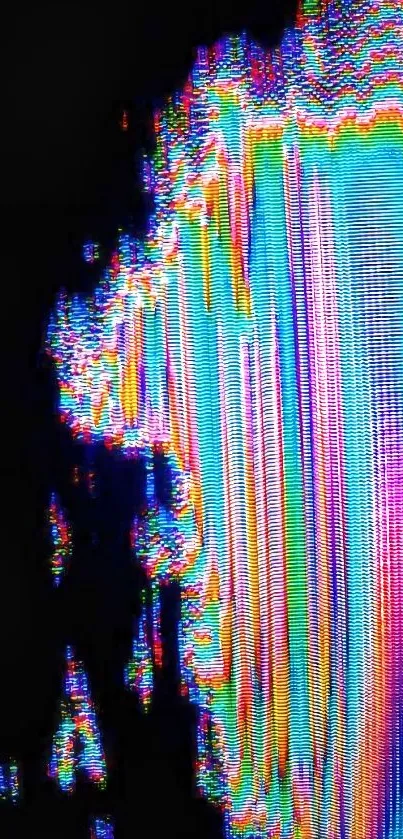 Vibrant digital glitch art wallpaper for mobile phones.