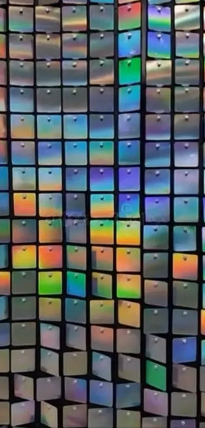 Vibrant pattern of digital tiles in geometric design