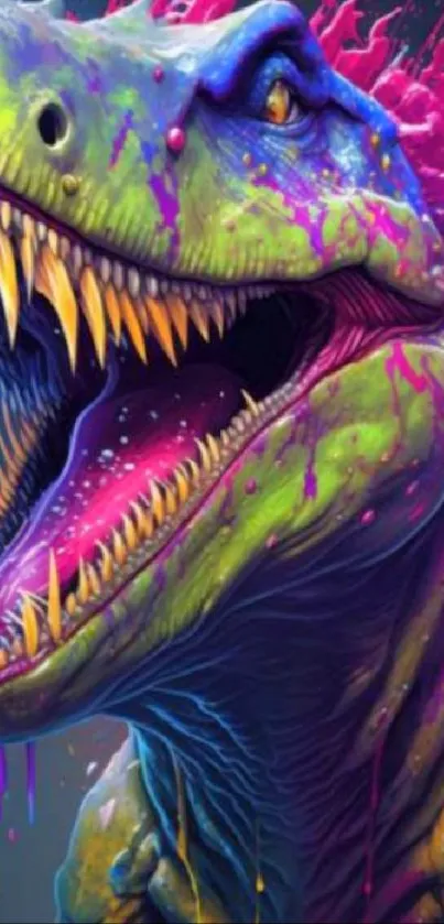 Vibrant Dinosaur Art Wallpaper - free download