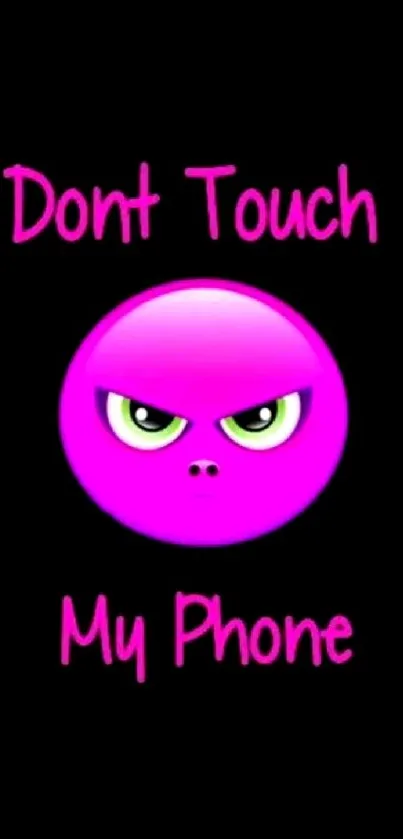 Funny pink emoji with 'Don't Touch' text