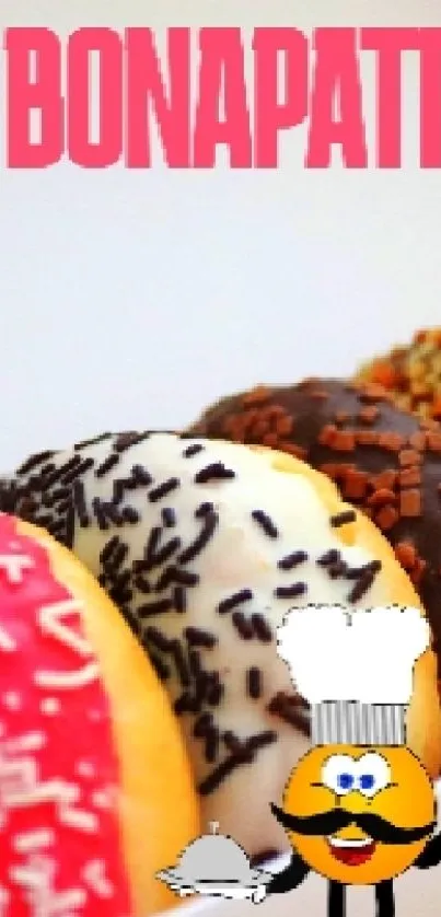 Colorful donuts in a box with vibrant sprinkles.