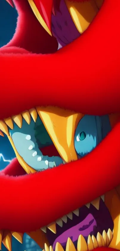 Dynamic anime dragon with vibrant colors and intricate details.