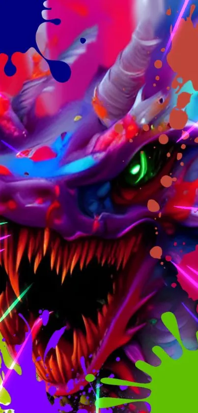 Vibrant dragon artwork with colorful background