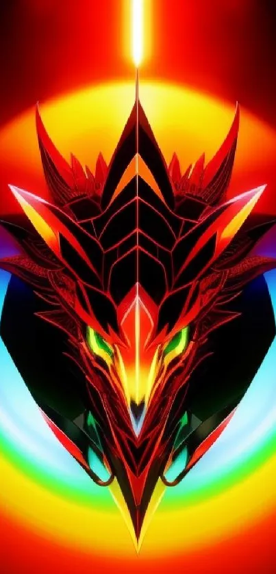 Vibrant artistic dragon head with colorful aura