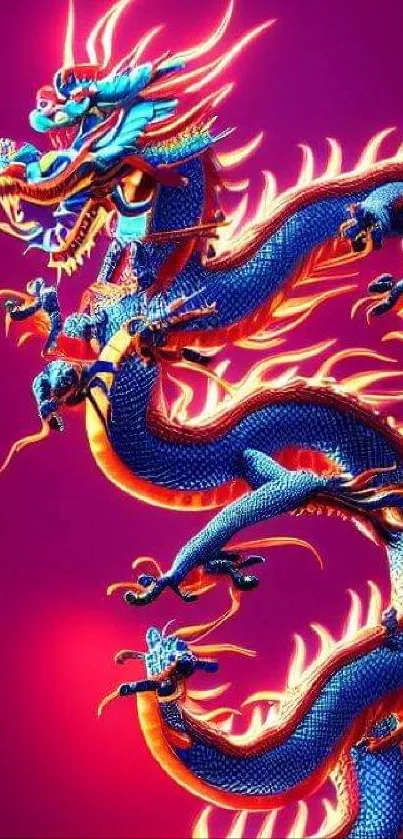 Vibrant dragon fantasy art on purple background.