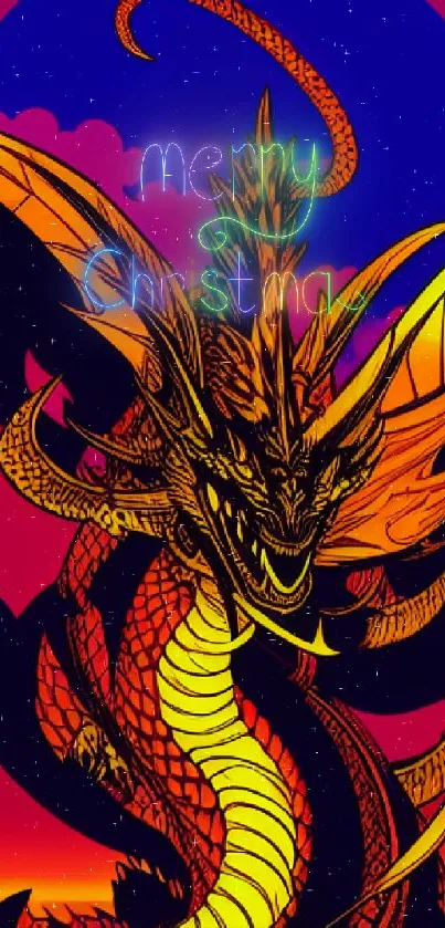 Vibrant dragon illustration with bold colors and intricate design.