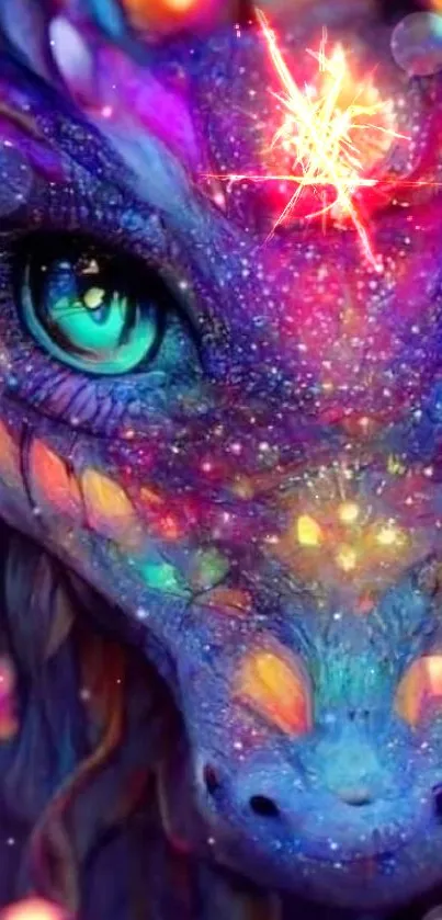 Vibrant dragon fantasy artwork with colorful, mesmerizing details.