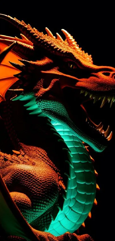 Vibrant dragon artwork with bold colors on mobile wallpaper.