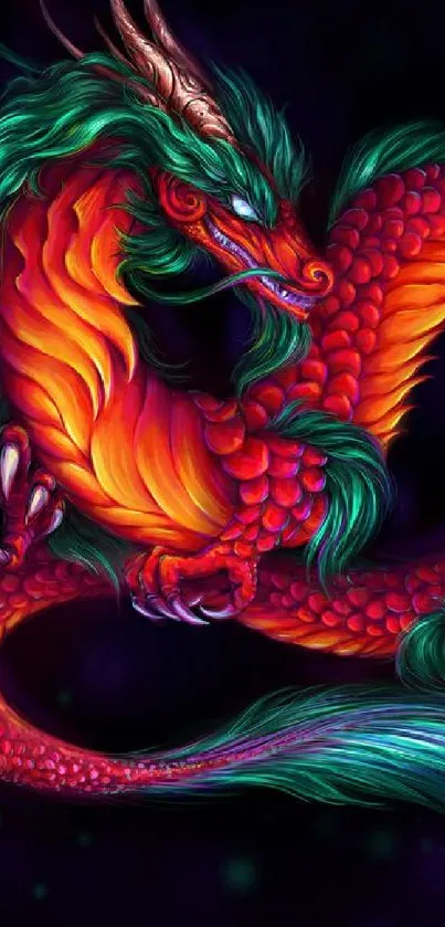 Vibrant dragon artwork for mobile wallpaper.