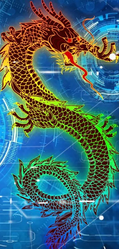 Vibrant Dragon Tech Wallpaper - free download