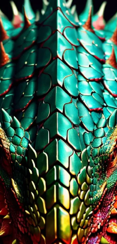 Vibrant dragon wallpaper with teal scales and detailed texture.