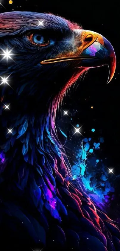 Vibrant and artistic colorful eagle wallpaper for mobile screens.