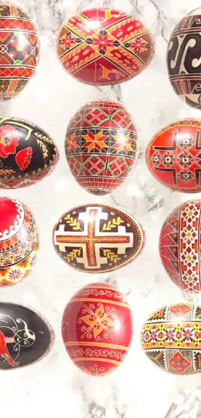 Vibrant and intricate Easter egg design wallpaper.