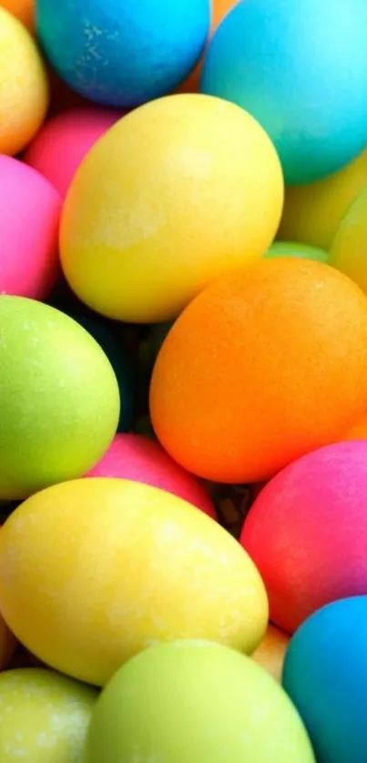 Vibrant Easter eggs in bright colors.