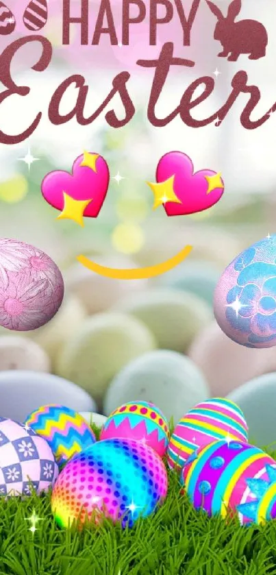 Colorful Easter egg wallpaper with vibrant designs and festive holiday theme.