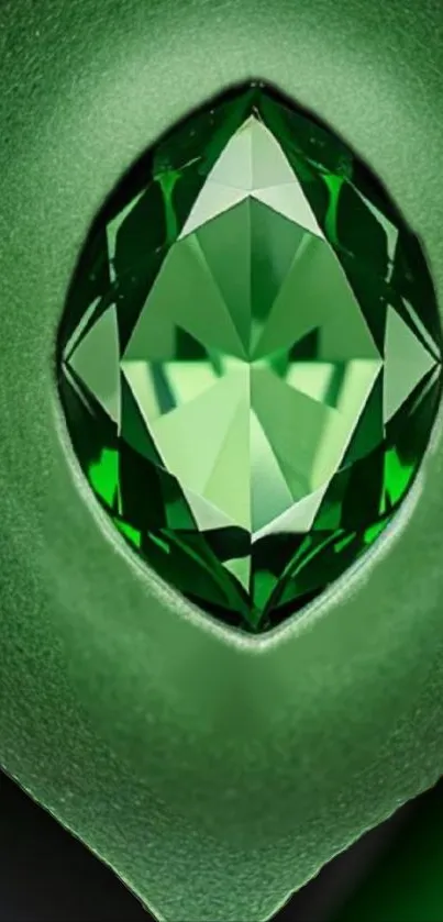 Vibrant emerald crystal wallpaper for mobile screens.