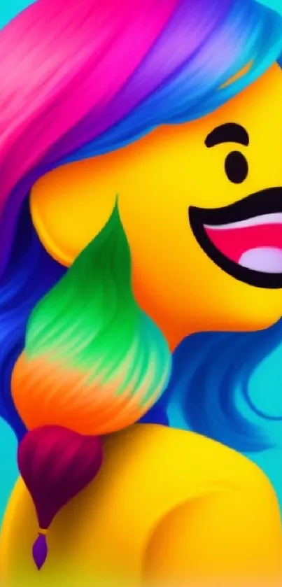 Vibrant emoji art wallpaper featuring colorful and expressive design.