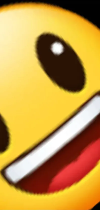 Vibrant and playful yellow emoji face wallpaper